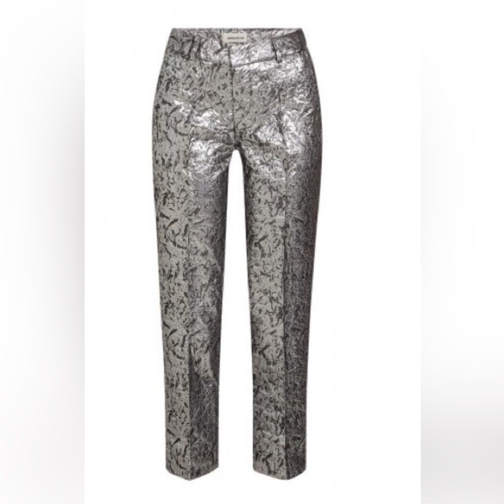 Zadig & Voltaire Posh Metallic Jacquard Crop Pants Silver